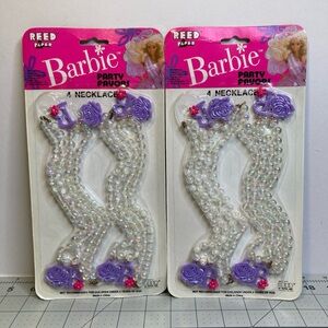 2-Vintage 90s Barbie Mattel Party Favors 4 Necklaces 1990 Reed Paper